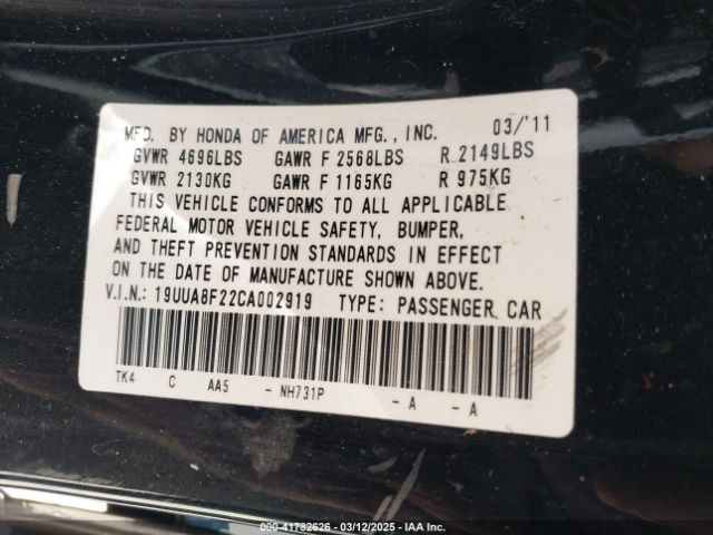 2012 ACURA TL 19UUA8F22CA002919 Photo 8