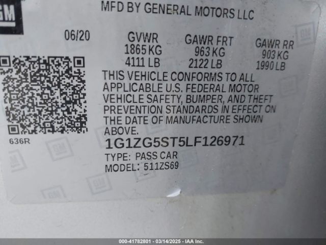 1G1ZG5ST5LF126971 Chevrolet Malibu Fwd Rs