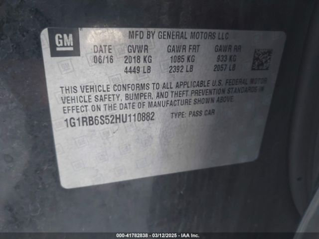 1G1RB6S52HU110882 Chevrolet Volt Premier