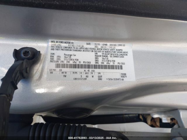 1FADP3K23GL242938 Ford FOCUS SE