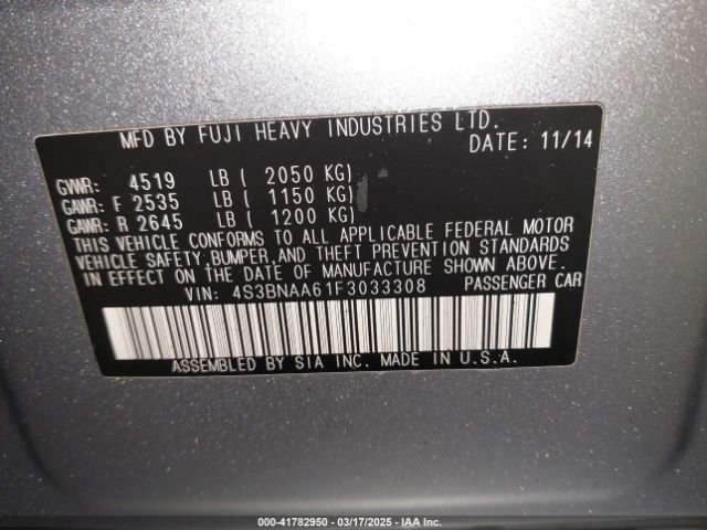 4S3BNAA61F3033308 Subaru Legacy 2.5i