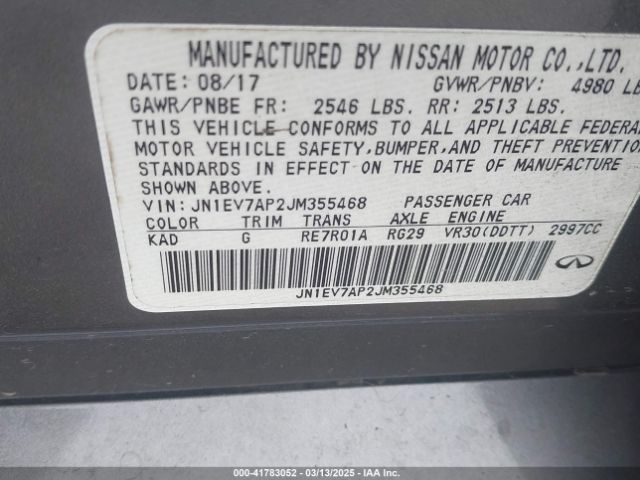 2018 INFINITI Q50 JN1EV7AP2JM355468 Photo 8