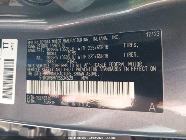 Toyota t24a-fts 2024 5TDKDRBH7RS534529 Image 9