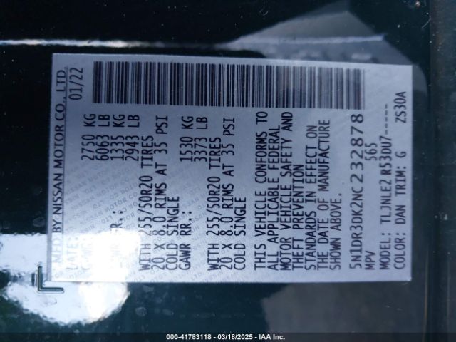 2022 NISSAN PATHFINDER 5N1DR3DK2NC232878 Photo 8