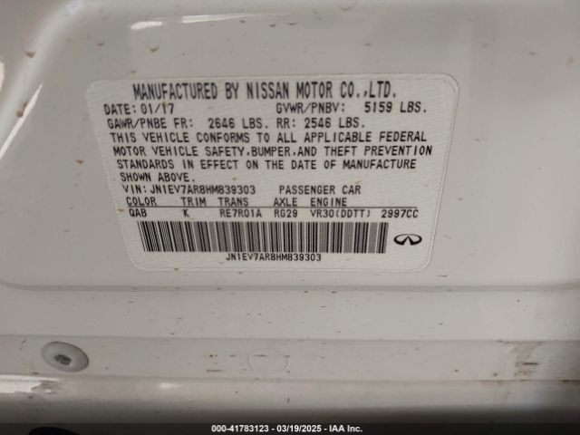 JN1EV7AR8HM839303 Infiniti Q50 3.0t Sport
