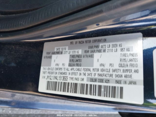 JM1GL1VM4L1513693 Mazda Mazda6 Touring