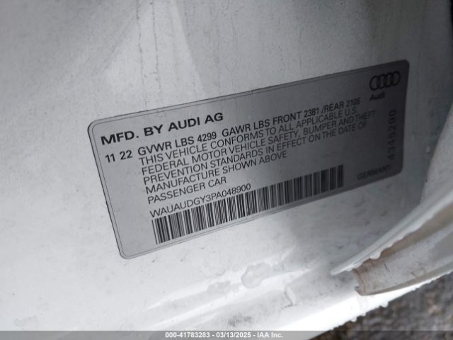 WAUAUDGY3PA048900 Audi A3 Premium 40 Tfsi Front-wheel Drive S Tronic