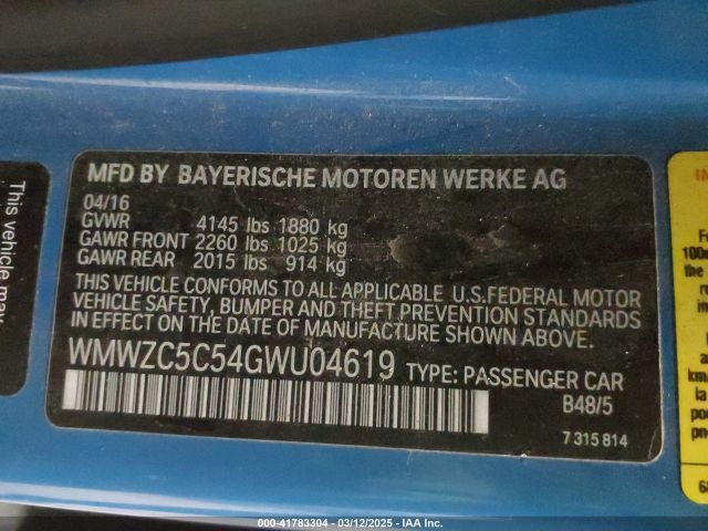 WMWZC5C54GWU04619 Mini Countryman Cooper S