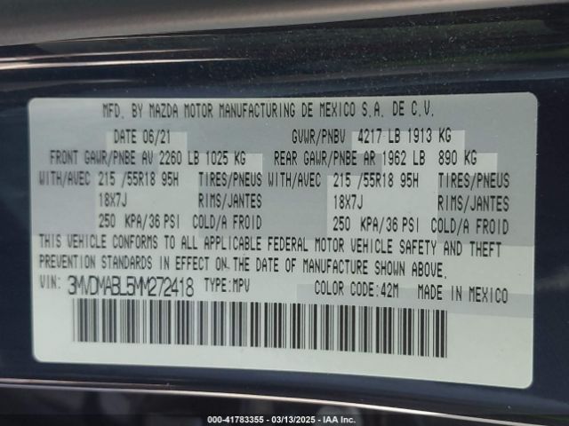 3MVDMABL5MM272418 Mazda Cx-30 Select