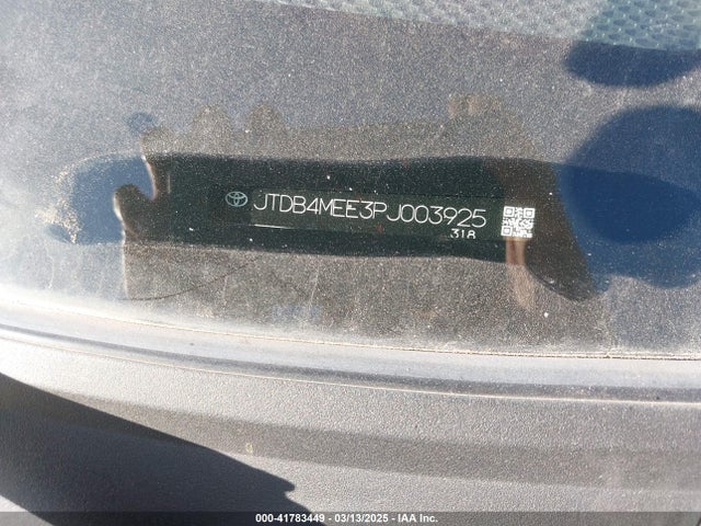 JTDB4MEE3PJ003925 Toyota COROLLA LE