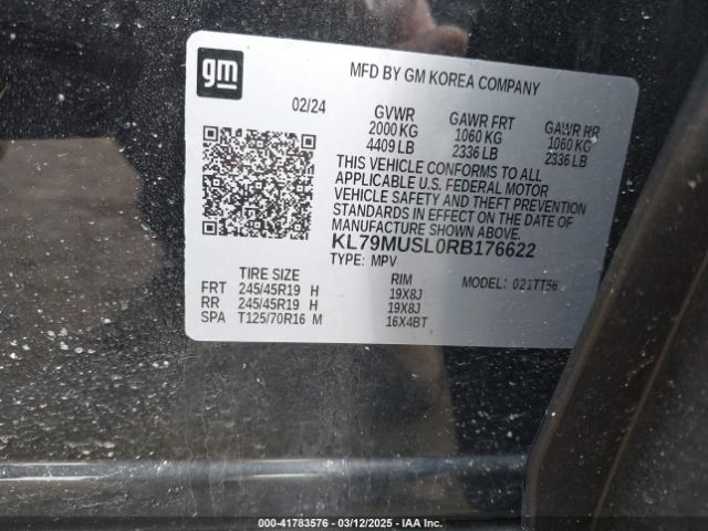 KL79MUSL0RB176622 Chevrolet Trailblazer Awd Rs