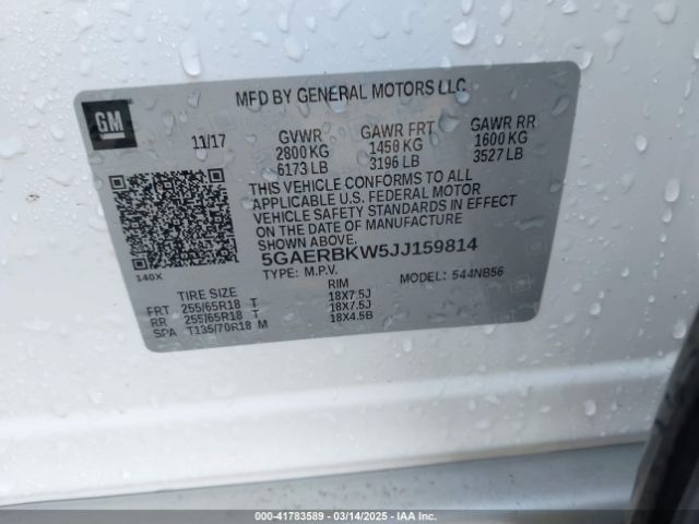 5GAERBKW5JJ159814 Buick Enclave Essence