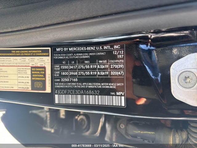 41783669 :رقم المزاد ، 4JGDF7CE3DA168632 vin ، 2013 Mercedes-benz Gl 450 4matic مزاد بيع