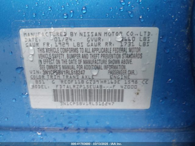 3N1CP5BV1RL518247 Nissan Kicks S Xtronic Cvt