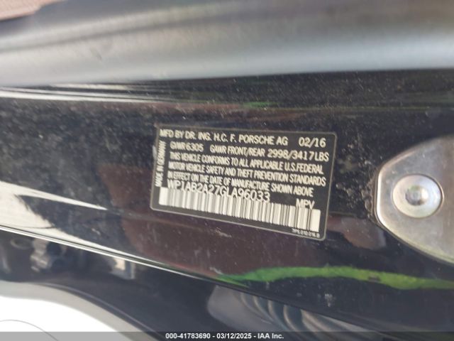 WP1AB2A27GLA96033 Porsche CAYENNE S