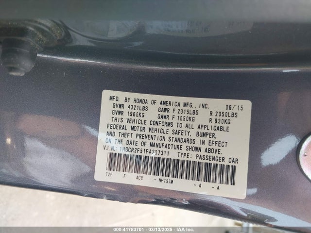 1HGCR2F51FA207311 Honda Accord Sport