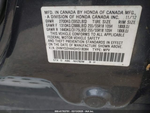 2013 ACURA MDX 2HNYD2H44DH518084 Photo 8