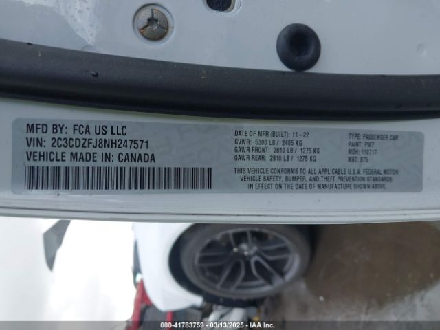 2C3CDZFJ8NH247571 Dodge Challenger R/t Scat Pack Widebody