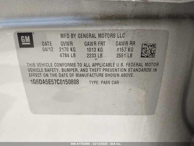 2012 CADILLAC CTS 1G6DA5E57C0150808 Photo 8