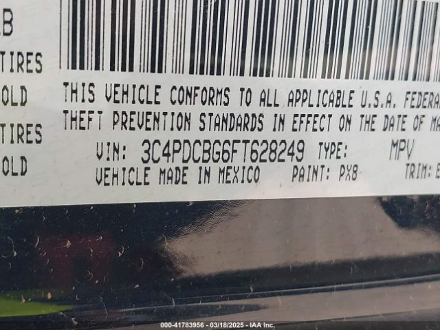 3C4PDCBG6FT628249 Dodge Journey Sxt