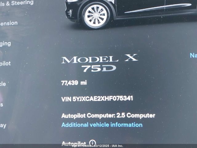 5YJXCAE2XHF075341 Tesla Model X 100d/75d/90d