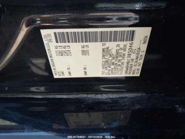 1N4AA6FV6LC385046 Nissan Maxima Platinum Xtronic Cvt