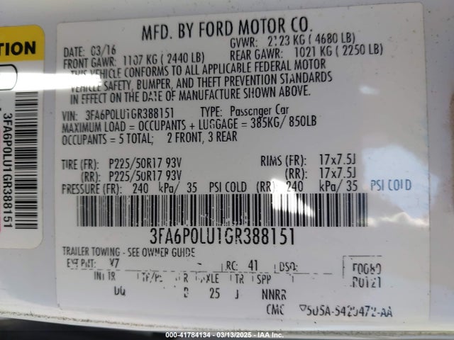 Ford Fusion Hybrid Se 2016 3FA6P0LU1GR388151 Image 9