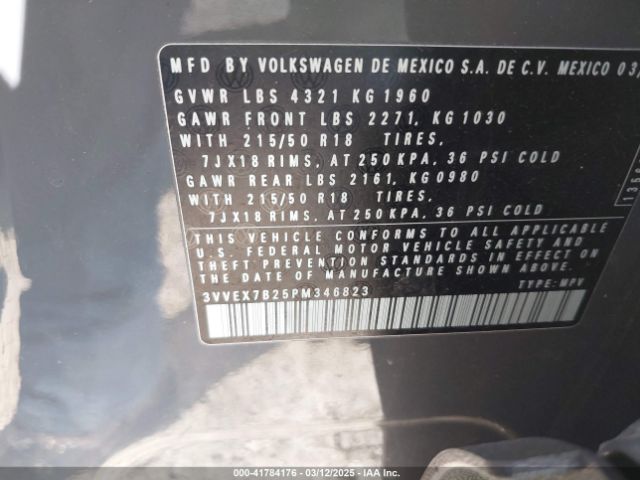 3VVEX7B25PM346823 Volkswagen Taos 1.5t Se