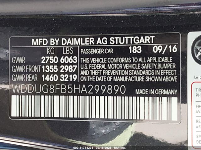 WDDUG8FB5HA299890 Mercedes-Benz S 550 4matic