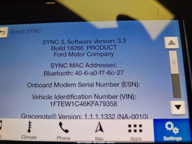 Ford F-150 Platinum 2019 1FTEW1C46KFA79358 Image 9