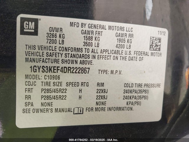 2013 CADILLAC ESCALADE ESV 1GYS3KEF4DR222867 Photo 8