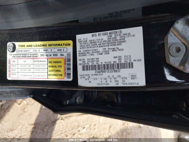 Ford FUSION SE 2014 1FA6P0H71E5378657 Image 9