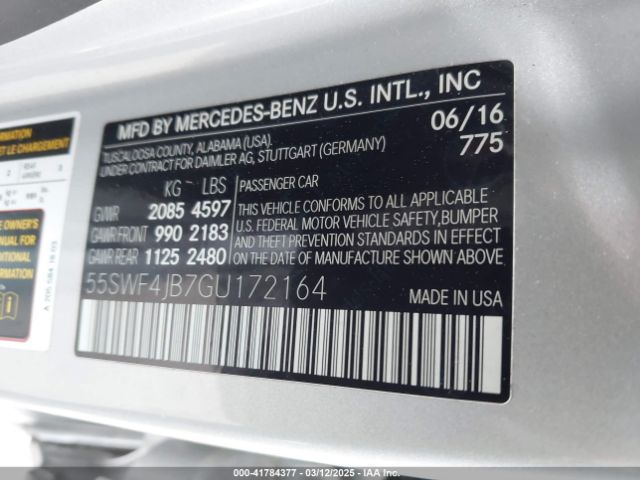 55SWF4JB7GU172164 Mercedes-Benz C 300 Luxury/sport