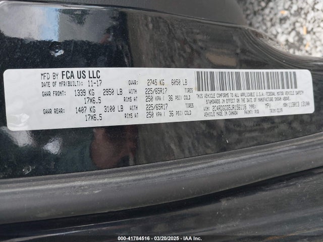 2C4RDGCG5JR156118 Dodge Grand Caravan Sxt