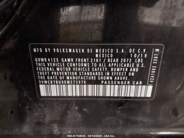 3VWCB7BU9KM272978 Volkswagen Jetta 1.4t R-line/1.4t S/1.4t Se