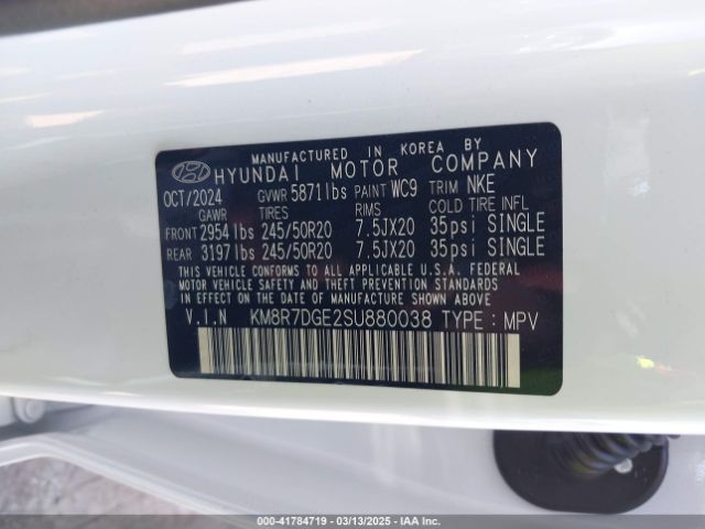 KM8R7DGE2SU880038 Hyundai Palisade Calligraphy Night Edition