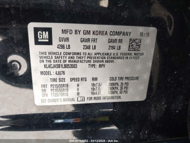 KL4CJASB1LB053503 Buick Encore Fwd Preferred