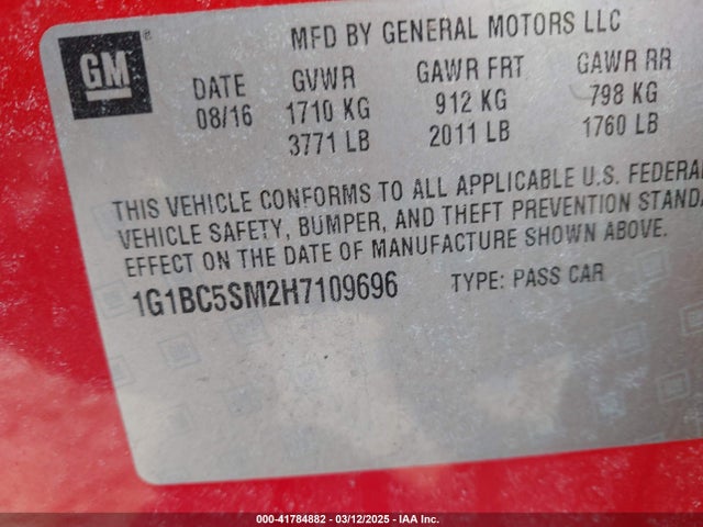 1G1BC5SM2H7109696 Chevrolet Cruze Ls Auto