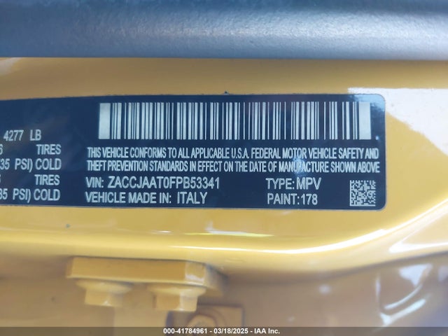 ZACCJAAT0FPB53341 Jeep Renegade Sport