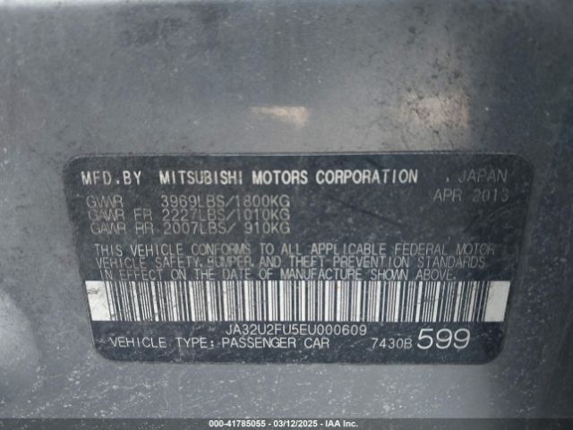 JA32U2FU5EU000609 Mitsubishi LANCER ES