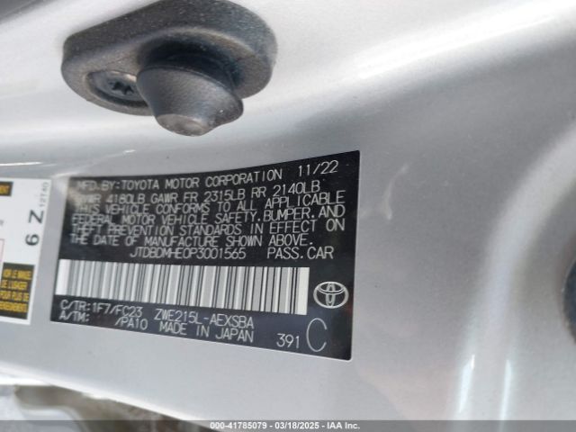 JTDBDMHE0P3001565 Toyota Corolla Hybrid Se
