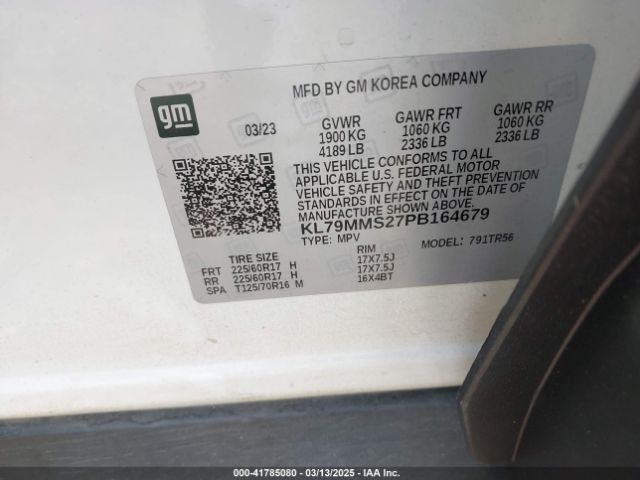 KL79MMS27PB164679 Chevrolet Trailblazer Fwd Ls