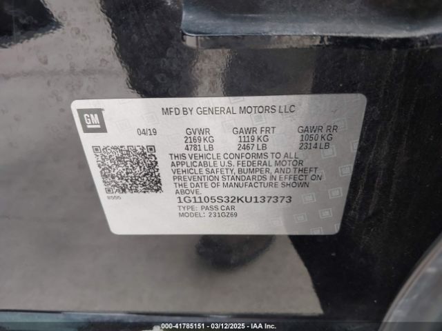 1G1105S32KU137373 Chevrolet Impala Premier