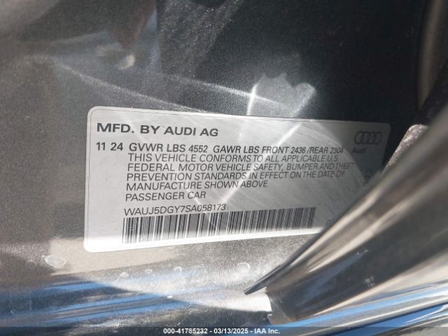 WAUJ5DGY7SA058173 Audi S3 Prestige Tfsi Quattro S Tronic