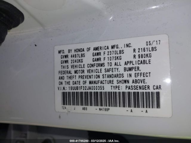 19UUB1F32JA000355 Acura TLX