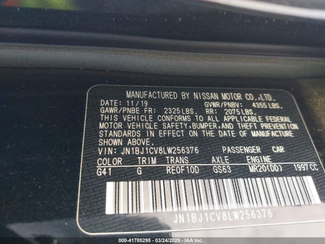 JN1BJ1CV8LW256376 Nissan Rogue Sport Sv Fwd Xtronic Cvt
