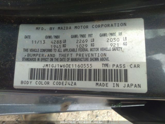 JM1GJ1W60E1160555 Mazda Mazda6 I Grand Touring