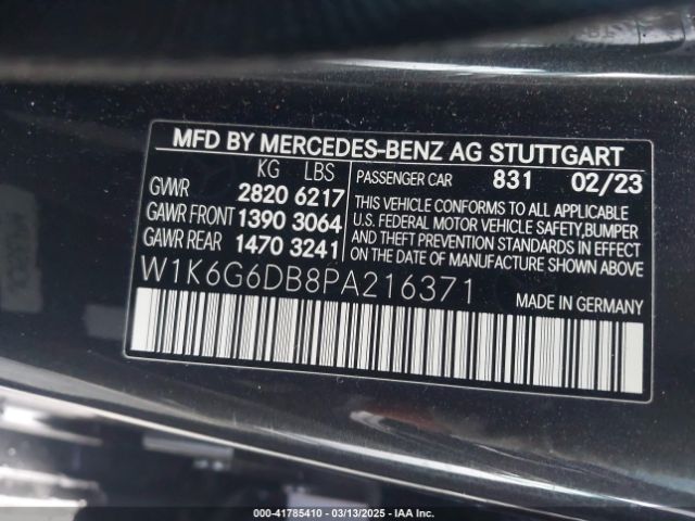 W1K6G6DB8PA216371 Mercedes-Benz S 500 4matic