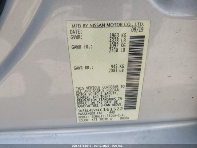 2020 NISSAN ALTIMA 1N4BL4EV4LC161522 Photo 8