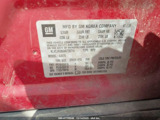 KL4CJASB6KB728714 Buick Encore Fwd Preferred
